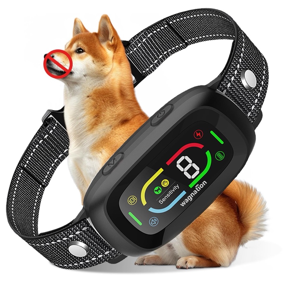 Wagnatio Bark Training Collar V8 AD-S02 – Color Screen, Waterproof, 4 Modes,